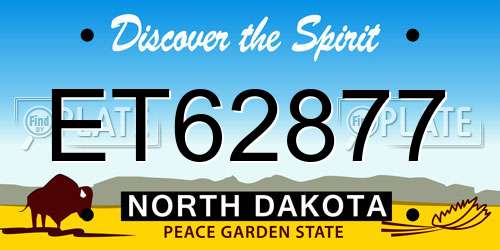 ET62877 North Dakota License Plate