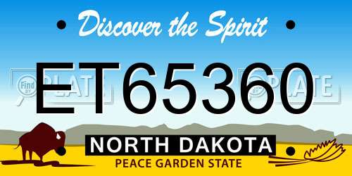 ET65360 North Dakota License Plate