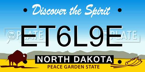 ET6L9E North Dakota License Plate