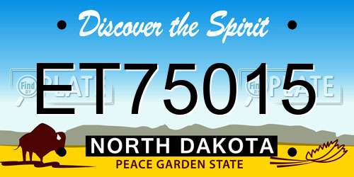 ET75015 North Dakota License Plate