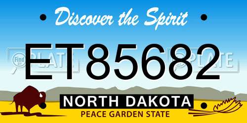 ET85682 North Dakota License Plate