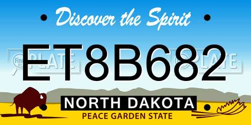 ET8B682 North Dakota License Plate