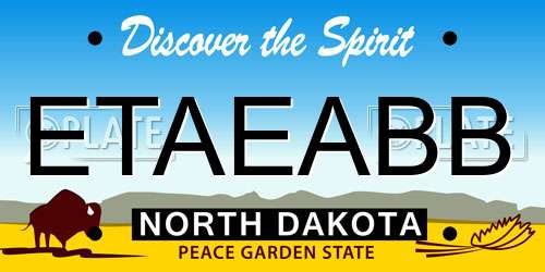 ETAEABB North Dakota License Plate
