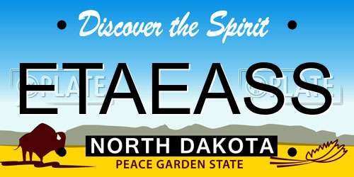 ETAEASS North Dakota License Plate