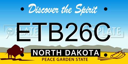 ETB26C North Dakota License Plate