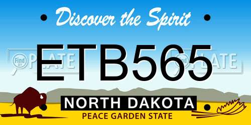 ETB565 North Dakota License Plate