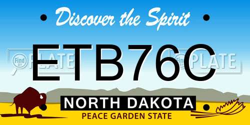 ETB76C North Dakota License Plate