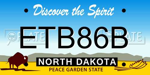 ETB86B North Dakota License Plate