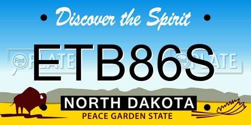 ETB86S North Dakota License Plate