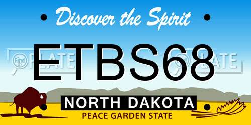 ETBS68 North Dakota License Plate