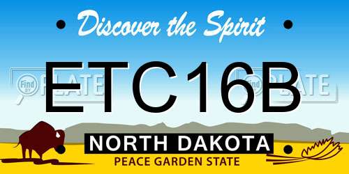 ETC16B North Dakota License Plate