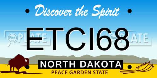 ETCI68 North Dakota License Plate