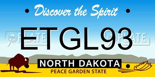 ETGL93 North Dakota License Plate