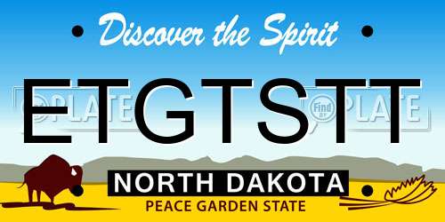 ETGTSTT North Dakota License Plate