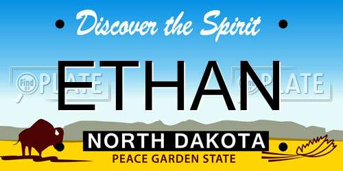 ETHAN North Dakota License Plate