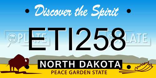 ETI258 North Dakota License Plate