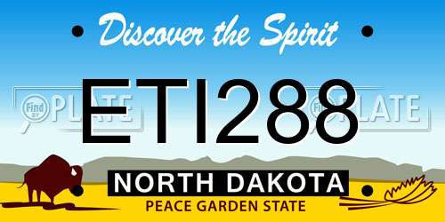 ETI288 North Dakota License Plate