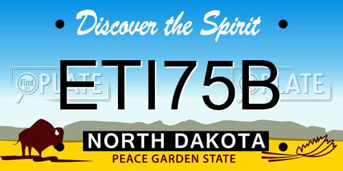 ETI75B North Dakota License Plate