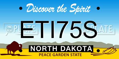 ETI75S North Dakota License Plate