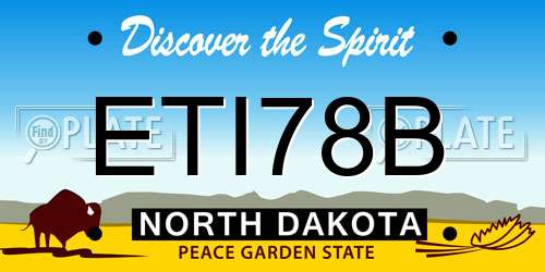 ETI78B North Dakota License Plate