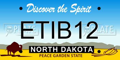 ETIB12 North Dakota License Plate