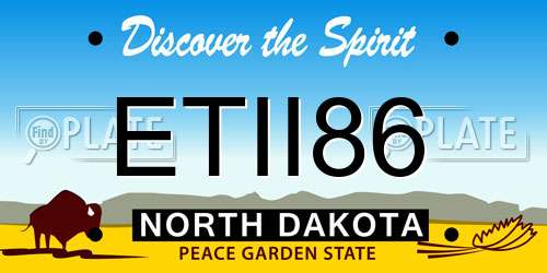 ETII86 North Dakota License Plate