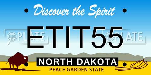 ETIT55 North Dakota License Plate