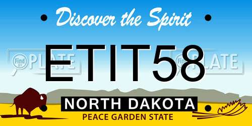 ETIT58 North Dakota License Plate
