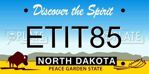 ETIT85 North Dakota License Plate