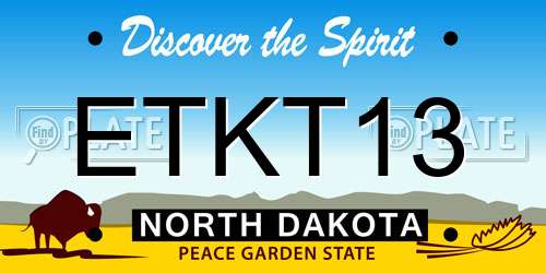 ETKT13 North Dakota License Plate