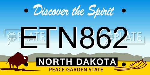 ETN862 North Dakota License Plate