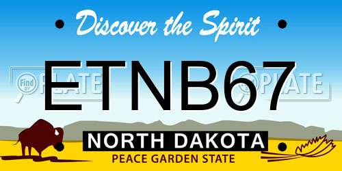 ETNB67 North Dakota License Plate