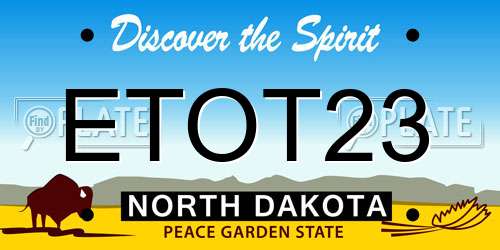 ETOT23 North Dakota License Plate