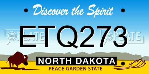 ETQ273 North Dakota License Plate