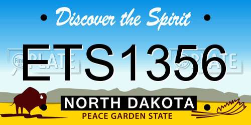 ETS1356 North Dakota License Plate