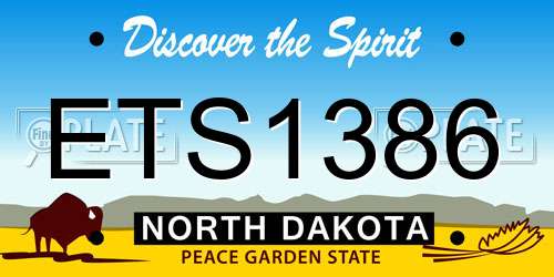 ETS1386 North Dakota License Plate