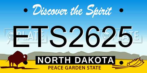 ETS2625 North Dakota License Plate