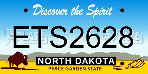ETS2628 North Dakota License Plate