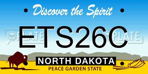 ETS26C North Dakota License Plate