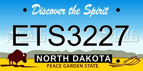 ETS3227 North Dakota License Plate