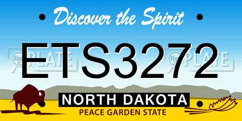 ETS3272 North Dakota License Plate