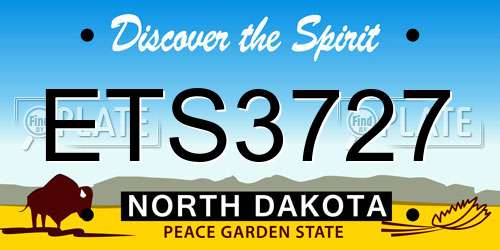 ETS3727 North Dakota License Plate