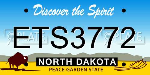 ETS3772 North Dakota License Plate