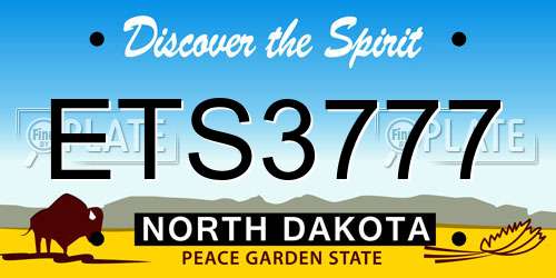 ETS3777 North Dakota License Plate