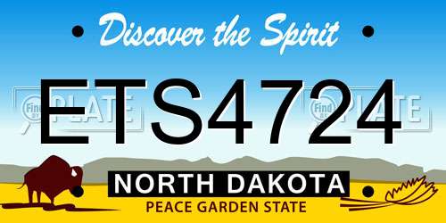 ETS4724 North Dakota License Plate