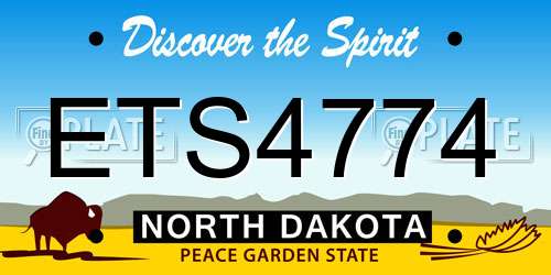ETS4774 North Dakota License Plate