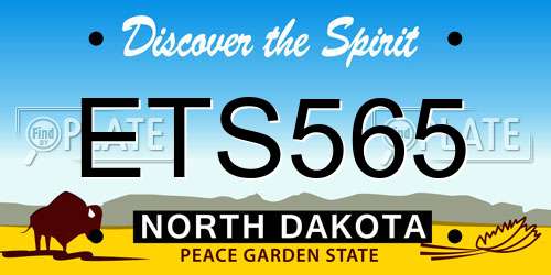ETS565 North Dakota License Plate