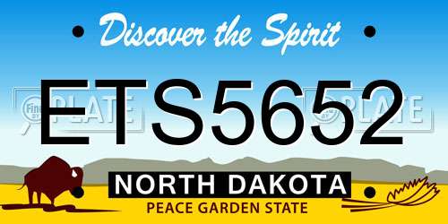 ETS5652 North Dakota License Plate