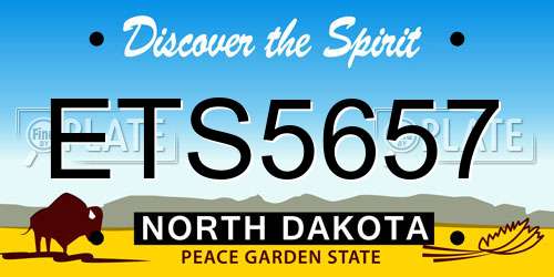 ETS5657 North Dakota License Plate