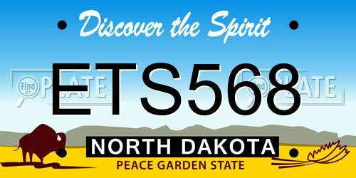 ETS568 North Dakota License Plate